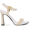 image:imageKARL LAGERFELD Womens Cybil Evening Ankle Strap Dress HeelNaturalBright White