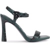 image:imageKARL LAGERFELD Womens Cybil Evening Ankle Strap Dress HeelTextured Forest Green
