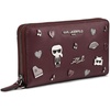 image:imageKARL LAGERFELD Womens Jacqueline Zip Wallet with PinsRaisin