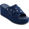 image:imageKARL LAGERFELD Womens Caleigh Platform Wedge Sandal With PinsDark Denim