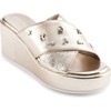image:imageKARL LAGERFELD Womens Caleigh Platform Wedge Sandal With PinsWhite Gold