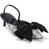 image:imageKARL LAGERFELD Womens Sharla Pointed Toe Slingback Pump With Oversized BowWhiteBlack