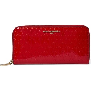 image:imageKARL LAGERFELD Paris Womens Maybelle Solid Zip WalletMetallic Red