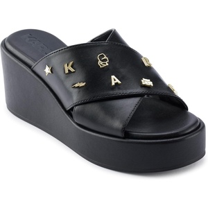 image:imageKARL LAGERFELD Womens Caleigh Platform Wedge Sandal With PinsBlack