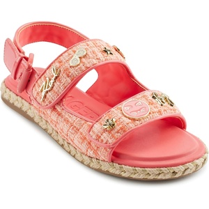 image:imageKARL LAGERFELD Womens Charlay Double Strap Sandal With Pin EmbellishmentsSunset Coral