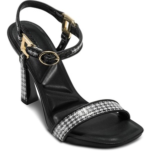 image:imageKARL LAGERFELD Womens Cybil Evening Ankle Strap Dress HeelBlackWhite