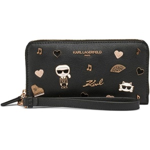 image:imageKARL LAGERFELD Womens Jacqueline Zip Wallet with PinsBlackGold