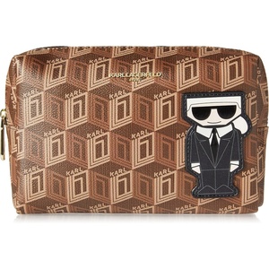 image:imageKARL LAGERFELD Womens Maybelle Cosmetic BagBrown Logo Legacy