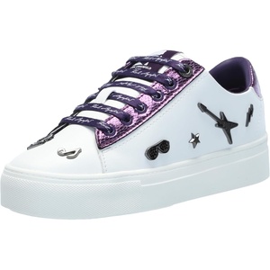 image:imageKarl Lagerfeld Womens Cate Pins Lace Up SneakerBright WhiteDeep Plum