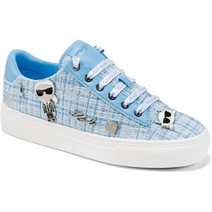 image:imageKarl Lagerfeld Womens Cate Pins Tweed Lace up SneakerBaltic Blue