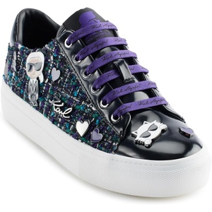 image:imageKarl Lagerfeld Womens Cate Pins Tweed Lace up SneakerBlackMulti