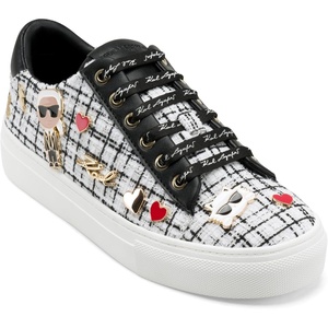 image:imageKarl Lagerfeld Womens Cate Pins Tweed Lace up SneakerNude