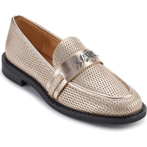 image:imageKarl Lagerfeld Womens Randall Loafer with Logo HardwareWhite Gold