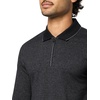 image:imageKARL LAGERFELD Mens 14 Zip Long Sleeve Textured Straight Collar ShirtBlkGrey
