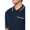 image:imageKARL LAGERFELD Mens 14 Zip Ribbed Fitted Collared SweaterNavy Blazer