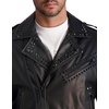 image:imageKARL LAGERFELD Mens Exposed Zippers and Studs Biker Leather JacketBlack