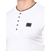 image:imageKARL LAGERFELD Mens Henley Chest Logo Short Sleeve TShirtWhite