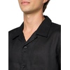 image:imageKARL LAGERFELD Mens Linen Short Sleeve Button Front Woven DressBlack