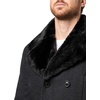 image:imageKARL LAGERFELD Mens Outerwear Faux Fur Collared Wool CoatCharcoalBlack