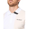 image:imageKARL LAGERFELD Paris Mens Collared Short Sleeve Color Blocking PoloBlackWhite Stripe