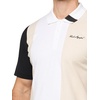 image:imageKARL LAGERFELD Paris Mens Collared Short Sleeve Color Blocking PoloWhiteBlack