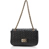 image:imageKARL LAGERFELD Womens Agyness Solid Shoulder BagBlackGold