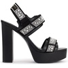image:imageKARL LAGERFELD Womens Alessia Pearl Studs Platform HeelBlackWhite