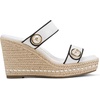 image:imageKARL LAGERFELD Womens Carsen Double Band Espadrille Wedge SandalBright WhiteBlack