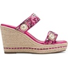 image:imageKARL LAGERFELD Womens Carsen Double Band Espadrille Wedge SandalHot Pink