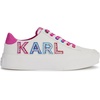 image:imageKARL LAGERFELD Womens Gida Lace Up Studded SneakersWhiteFuschia
