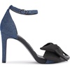 image:imageKARL LAGERFELD Womens Kenz Bow Evening Ankle Strap Heeled SandalsNavy