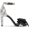 image:imageKARL LAGERFELD Womens Kenz Bow Evening Ankle Strap Heeled SandalsWhiteBlack