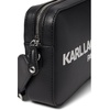 image:imageKARL LAGERFELD Womens Maybelle Dome Crossbody with Pins Black Logo Legacy One Size