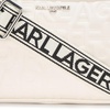 image:imageKARL LAGERFELD Womens Maybelle Quilted Logo CrossbodyWhiteSilver Logo