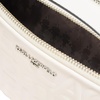 image:imageKARL LAGERFELD Womens Maybelle Quilted Logo CrossbodyWhiteSilver Logo