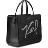 image:imageKARL LAGERFELD Womens Maybelle Satchel With LogoBlack Metallic