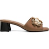 image:imageKARL LAGERFELD Womens Sandreea Block Heeled Sandal With Flower EmbellishmentsTan