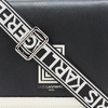 image:imageKARL LAGERFELD Womens Simone Solid Satchel CrossbodyWhiteBlack