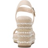 image:imageKARL LAGERFELD womens Calzona Wedge Sandal With Pearl EmbellishmentsNew Nude
