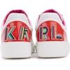 image:imageKarl Lagerfeld Paris Womens Calico Patch Laceup Everyday SneakerSneakerWhiteOrange