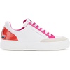 image:imageKarl Lagerfeld Paris Womens Calico Patch Laceup Everyday SneakerSneakerWhiteOrange