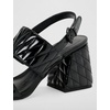 image:imageKarl Lagerfeld Paris womens Sarina Quilted Open Toe Leather Heeled SandalBlack Quilted