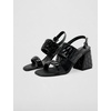 image:imageKarl Lagerfeld Paris womens Sarina Quilted Open Toe Leather Heeled SandalBlack Quilted