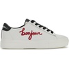 image:imageKarl Lagerfeld Womens Cate Sayings Everyday Lace Up SneakerBright WhiteRed Plum