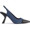 image:imageKarl Lagerfeld Womens Kinsely Evening Pointed Toe Slingback PumpNavyBlack