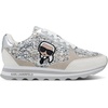 image:imageKarl Lagerfeld Womens Meade Lace Up Sneaker with Karl HeadSilver