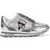 image:imageKarl Lagerfeld Womens Meade Lace Up Sneaker with Karl HeadSilver Sequins