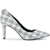 image:imageKarl Lagerfeld Womens Royale Tweed Pointed Toe Dress PumpWhiteBlack