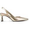 image:imageKarl Lagerfeld Womens Sheenz Pointed Toe Slingback Dress HeelWhite Gold