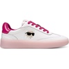 image:imageKarl Lagerfeld Womens Sumava Everyday Karl Head Lace Up SneakerBright WhiteHot Pink